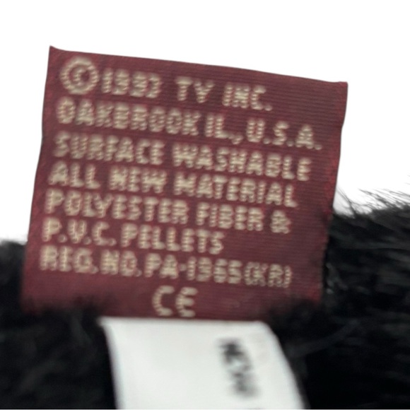 Ty 1993 Ivan Grin & Bear it 9” Bendable Black Bear Plush with Removable Outfit - Picture 8 of 9